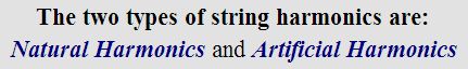 Natural and artificial Harmonics